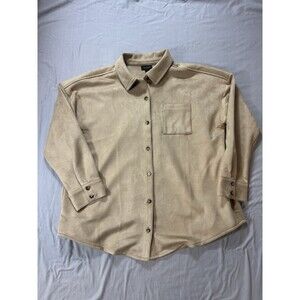 J Jill Womens Faux Suede Super Soft Stretch Shacket PL Petite Large L